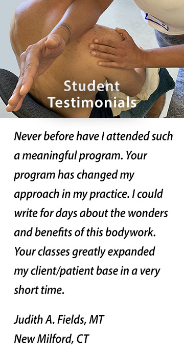 CLIENT TESTIMONIALS: Unlike so many other types of bodywork therapy (and I have experienced many types), the Myofacial Release Massage has given me instant results after each session. It is life changing.  Mr. Rontal's skillful expertise is remarkable.  His diagnostic ability is beyond any other bodyworker I have known.  And it is a pleasure to work with someone who has such passion for their profession! He is always learning new techniques. Sandra Papiez